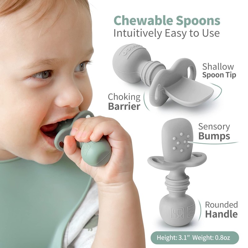 SAMiGO Silicone Baby Feeding Set, Baby Led Weaning Supplies, Suction