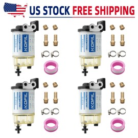 KOFIL 4PC Water Separating Fuel Filter System S3213 Fits/For Marine outboard Motor