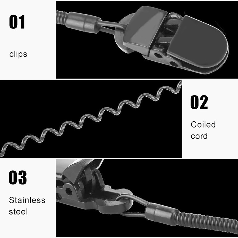 3pcs Black Cap, for Fishing Apparel Keeper Hat Tether Retainer