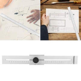 CYTGOUPER 0-300 mm Marking Gauge Metal, Parallel Scriber Marking Gauge with Hardened Marking Edge, Stainless Steel Precision Scribing Tool with Fixed Slider for Woodworking Tools