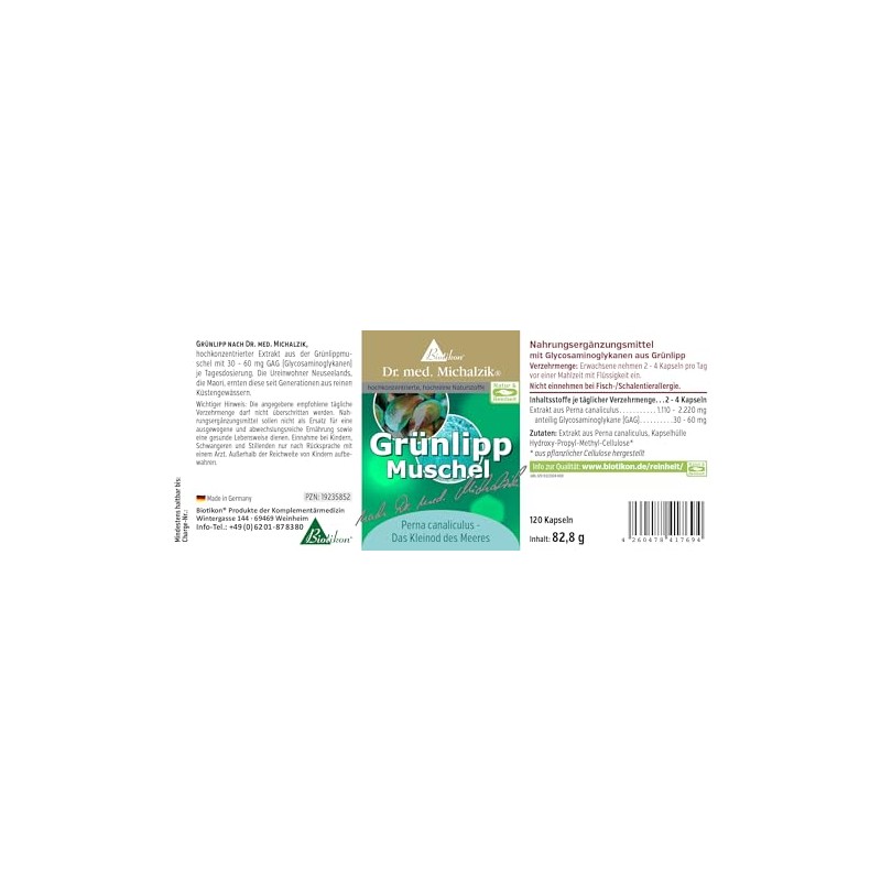Green-lipped mussel Dr. med. Michalzik - without additives - from