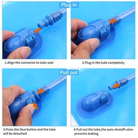 Bubuxy Hydration Bladder 2 L, 2 L Upgraded Leak-Proof Water Bladder, Water Reservoir for Outdoor Hiking Camping Running Cycling (Blue 2litre)