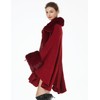 BEAUTELICATE Women Faux Fur Poncho Coat Oversize Cloak Open Front