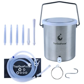 TopQuaFocus TopQuaFocus Stainless Steel Enema Bucket Kit - 2 Qt, Grey, Suitable for Coffee, Water and Gerson Therapy Organic Home Coffee Enemas