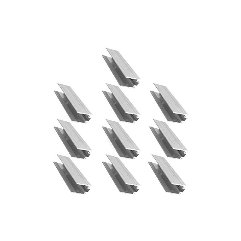 FOLGEMIR Pack of 10 Mounting Brackets, Aluminium Mounting Clips, Metallic