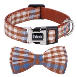 Faleela Soft &Comfy Bowtie Dog Collar,Detachable and Adjustable Bow Tie Collar,for Small Medium Large Pet (Small (Pack of 1), Blue and Whit)