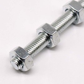 Christoph Palme Screw Hook M10 x 140 mm Ceiling Hook with Thread Galvanised Steel Safety Swing Hook with Three Threaded Nuts Maximum Load 125 kg