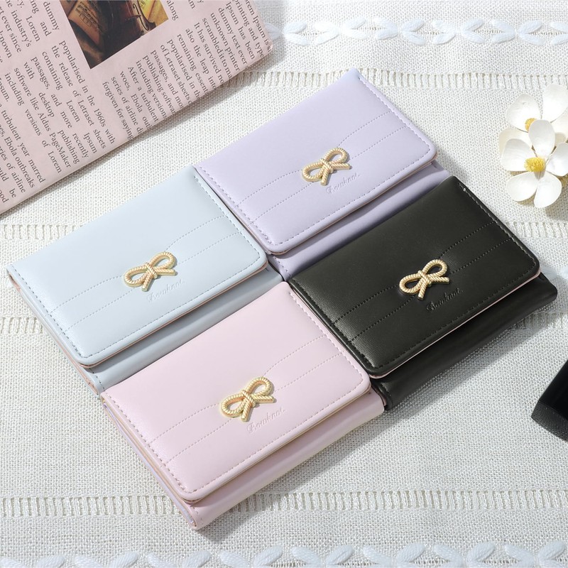 KUANG! Women Fashion Wallets Girls Cute Bow Small Wallet Aesthetic