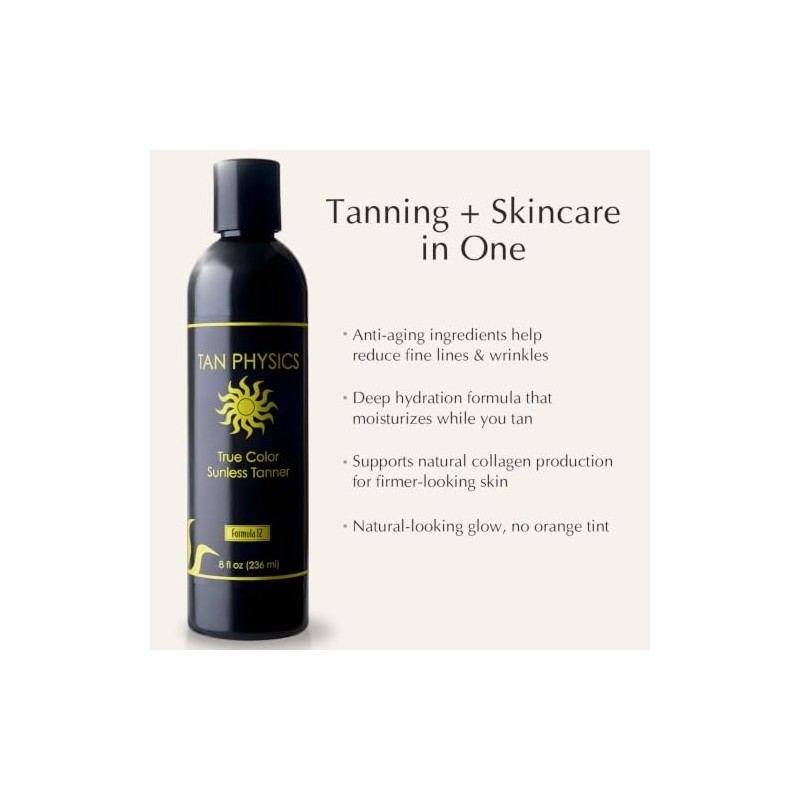 Tan Physics True Color Tanner 8 oz w/ FREE Tanning