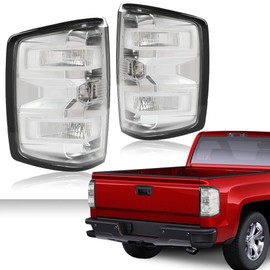 Tail Lights Assembly Rear Brake Lamps w/Bulbs,Fit For 2016 2017 2018 2019 Chevy Silverado 1500 2500 HD/GMC Sierra 3500 HD with Dually Wheels, GM2800293,GM2801293 Clear Lens Luces traseras