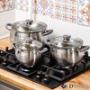 Daniks Modern Stainless Steel Kitchen Induction Pot Cookware Set |