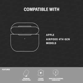 TORRO Leather Case Compatible with AirPods (4th Generation) – Genuine Leather AirPods 4 2024 Cover (Blue)