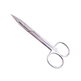 Professional Stainless Steel Cuticle Scissors, Sharp Pointed Tip, Double Ring Handle