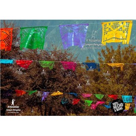 Decoracion Papel Picado PLASTICO Dia de Muertos - Guirnalda Dia de Muertos Kit con 10 tiras de 5 metros (Multicolor)