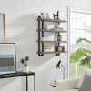 Unbranded Danya B. 4-Tier Floating Bracket Wall Shelf - Walnut
