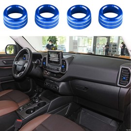 BORUIEN for Ford Bronco Sport 2021-2024 Air Conditioner Dash Vent Switch Knob Cover Decor Trim 4PCS Aluminum Alloy (Don't for Bronco) (Blue)