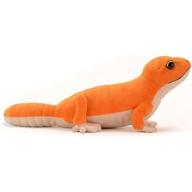 Reptile Lizard Plush Realistic Gecko Orange Lizard Toy Tentacle Soft Cute Fat Tail Gecko Plush Throw Pillow Birthday Ornament 16" Soft Lizard Animal Toy Model Doll Boy Girl Gift Collectible
