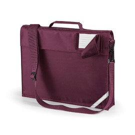 Quadra junior book bag with strap in burgundy