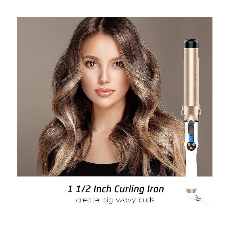Hoson 1 1/2 Inch Large Barrel Curling Iron - size: