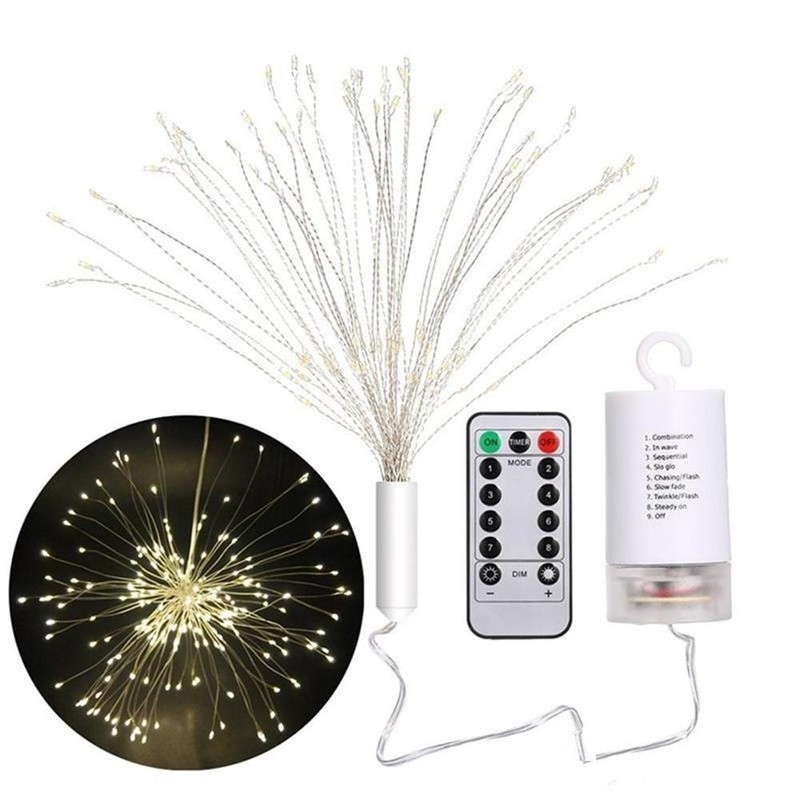 LED Firework String Lights 8 Mode Explosion Star Copper Wire