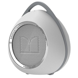 Monster Hotshot Portable Bluetooth Speaker with Carabiner, White/Chrome