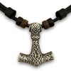 HANA LIMA Thorshammer Lederhalskette Herrenkette Damenkette Lederkette Halskette Thor Hammer