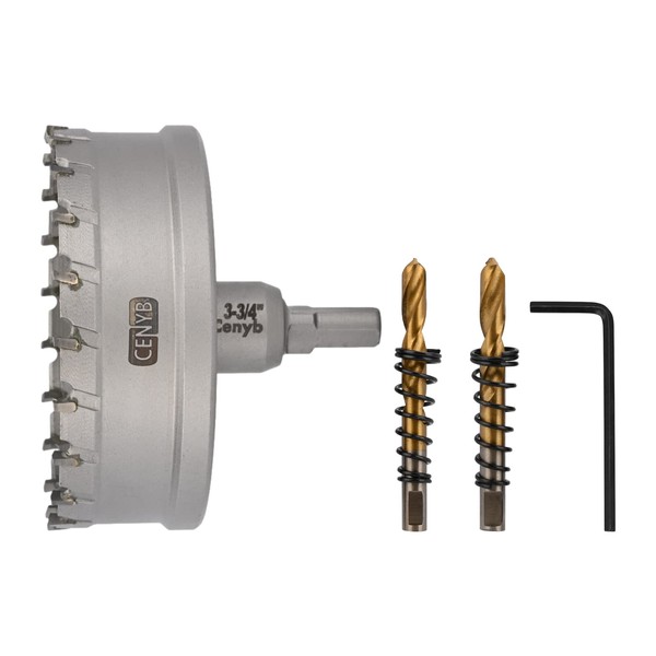 CENYB 3-3/4" (95mm) Tungsten Carbide Tipped Hole Saw with 2Pcs