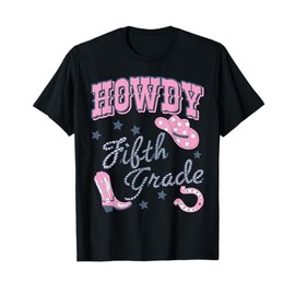 Howdy Fifth Grade Retro Western Cowgirl Rodeo Teacher T-Shirt
