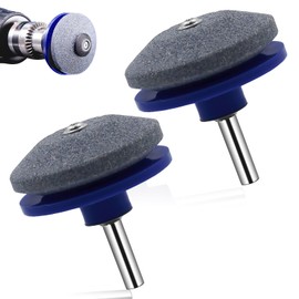 2 Packs Lawn Mower Blade Sharpener Blue Garden Tool Sharpener Universal Sharpener Drill Attachment for Rotary Lawn Mower Hoes Spades Lawn-Edgers Shears and Other Garden Tools