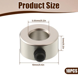 10 Pcs Screw Collars Bore Shaft Collars 5.05mm Solid Screw Style 10mm OD 5mm Width with Wrench and Screws Shaft Collar Landing Gear Stopper Wheel Collar Suitable for Machinery and Industrial Use