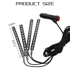 Osilly Car LED Interior Strip Light, 12V 12 LED Vehicle Under Dash Footwell Lighting Kit, Waterproof Automotive Atmosphere Neon Light Accessories, Universal for SUV, Sedan, Truck (White)