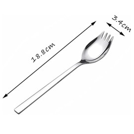4 Pcs Salad Servers，Salad Sporks，Metal Spork，Pickle Fork Buffet Forks Appetizer Fork Fruit Fork Stainless Steel Dual-Use Spoon for Indoor or Outdoor Use