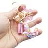 [Sqzrpomddy] Women Keychain Initial Charm Bag Charm Alphabet Pink Hanging