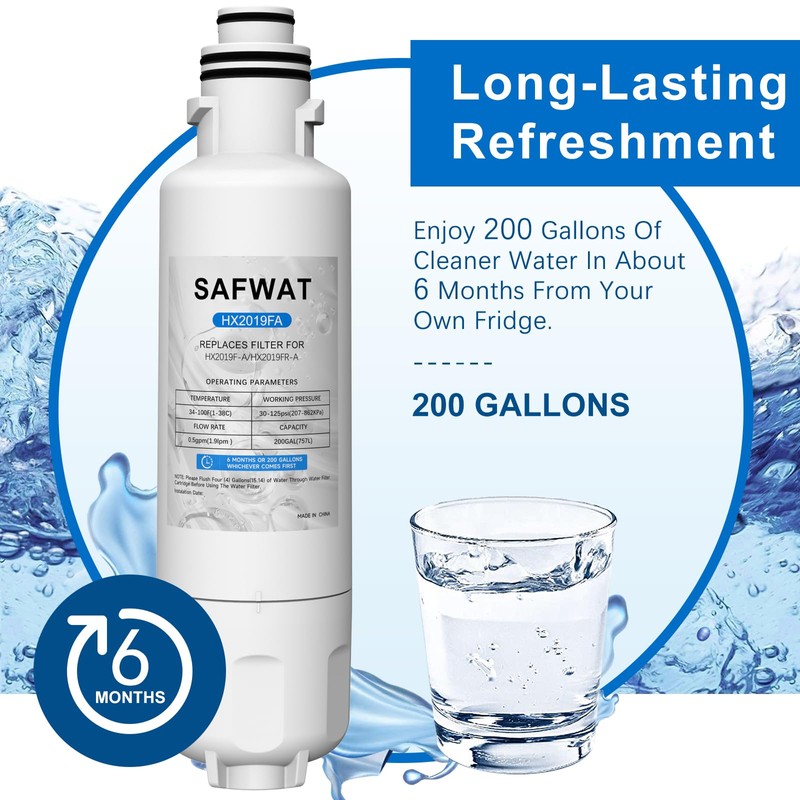 HX2019FR-A HX2019F-A Water Filter Compatible with Hisense HRM260N6TSE HRFD560SW HRCD585BW