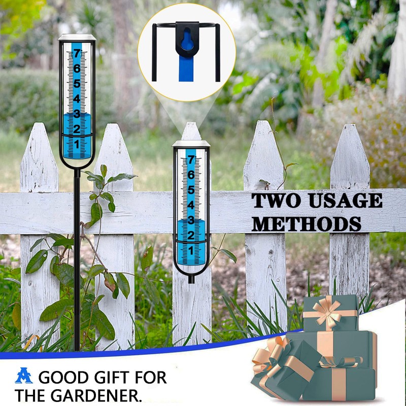 Rain Gauge, Freeze Proof Rain Gauge Outdoor with Stake, Upgrade