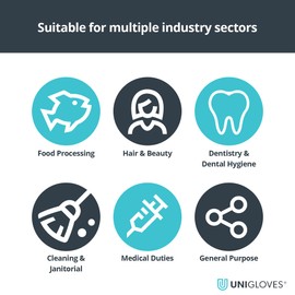 UNIGLOVES UNIGLOVES Mint Pearl Nitrile Examination Gloves - Multipurpose, Powder Free and Latex Free Disposable Gloves - Box of 100 Gloves, Mint, Large (GP6804)