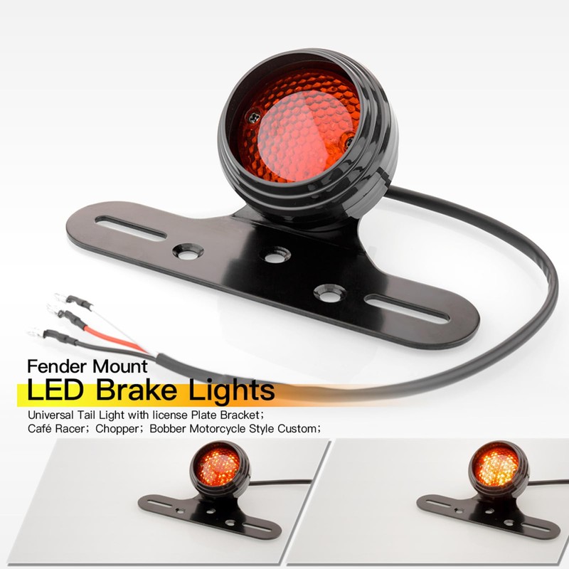 Namolit Motorcycle Tail Light Brake Light with License Plate Bracket