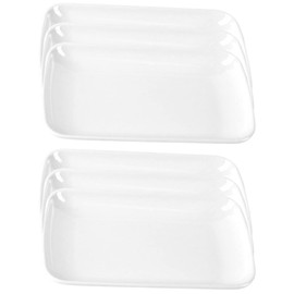 6 Pcs Rectangular Serving Plates - 7.48” X 4.72” Sushi, Dessert, Appetizer, Snack, Breakfast Platters for Home, Restaurant, Kitchen