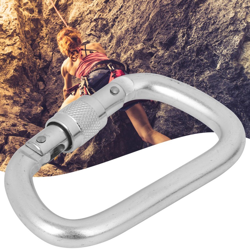 High Load Bearing Master Lock Outdoor Screwgate D shaped Carabiner