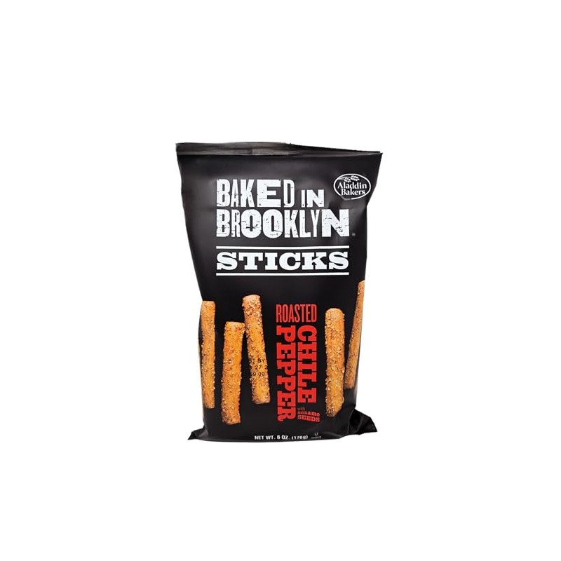 Baked in Brooklyn Roasted Chile Pepper with Sesame Seeds Breadsticks