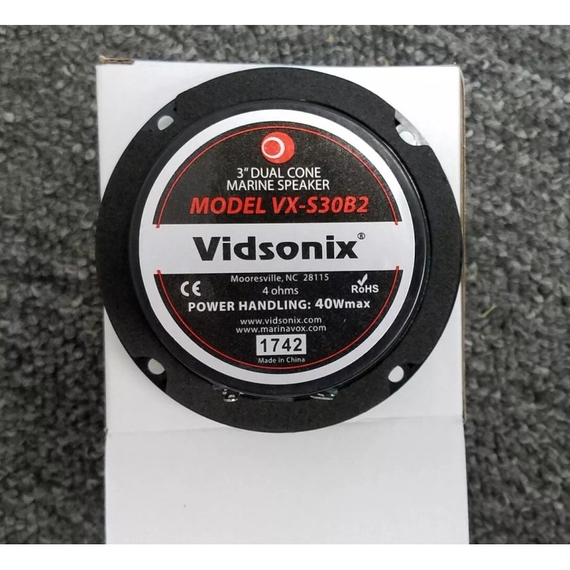 Vidsonix 3" Boat Spa VX-S30B2 Marine Audio Speaker PAIR Blk