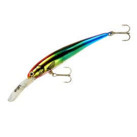 BANDIT LURES Multi-Species Minnow Jerkbait Fishing Lure, Fishing Accessories, 3.5", 1/3 oz, Green Clown, (BDTB-SHAD69)