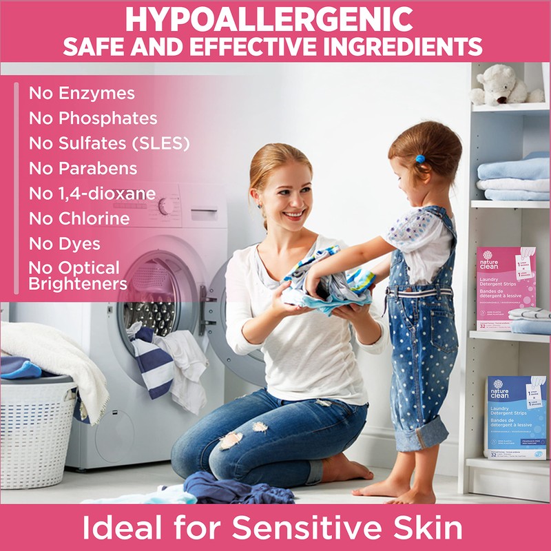 Nature Clean - Tiras de detergente para lavandería (67 g)