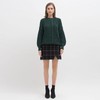 CHICWISH Women's Black Grid Wool-Blend Mini Bud Skirt