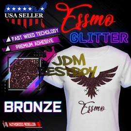20"x240" (1.66FTx20FT) Bronze Glitter Heat Transfer Vinyl Best HTV for Silhouettee Cameo and Cricut Sheet DIY Iron On Heat Press T-Shirt Clothes and Other Textiles