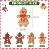 12Pcs Gingerbread Christmas Tree Decorations, Ginger Man Hanging Ornaments Clay