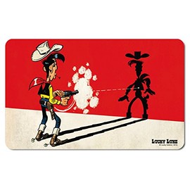 Logoshirt® Lucky Luke I Schneller Als Sein Schatten I Frühstücksbrettchen I Schneidebrett I 23x14cm I spülmaschinenfest & hitzebeständig I Lizenziertes Originaldesign