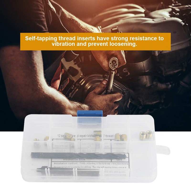 SH-RuiDu 12pcs M4x0.7 Thread Repair Kit Self Tapping Thread Insert