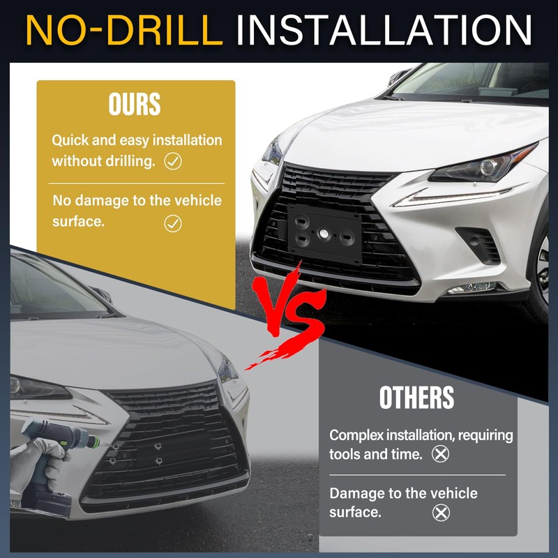 Anti-Theft License Plate Holder Compatible with Lexus LX J310 2022-2024,