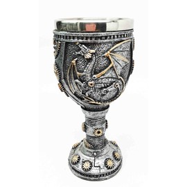 Steampunk Robotic Cyborg Dragon Eternal Voyage 5oz Wine Drink Goblet Chalice by Gifts & Decors